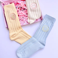 Summer Smiley Socks Box