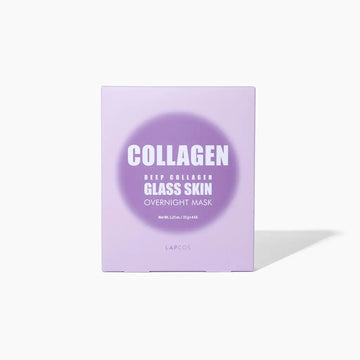 Collagen deep collection glass skin overnight mask packaging on a white background