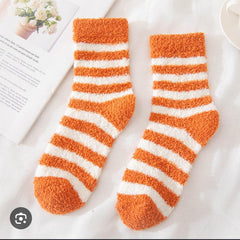Orange Fluffy Socks  🍃