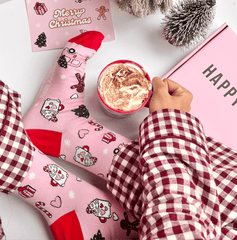 Pink Christmas Socks