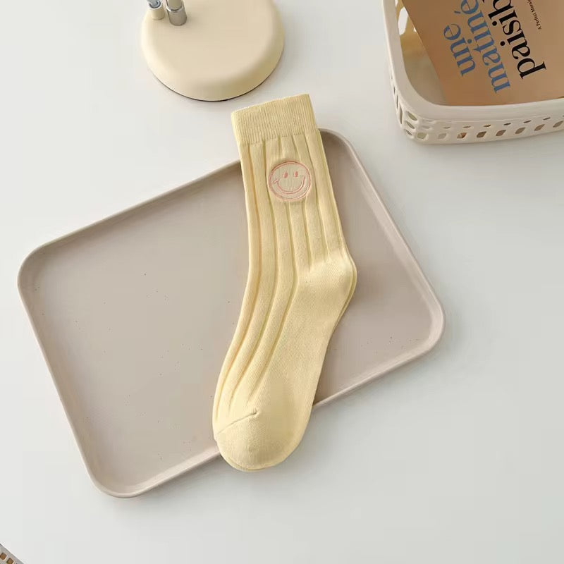 Butter Yellow Smile Socks