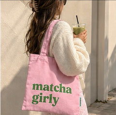 Matcha Girly Tote Bag