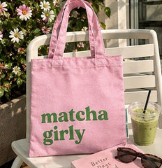 Matcha Girly Tote Bag