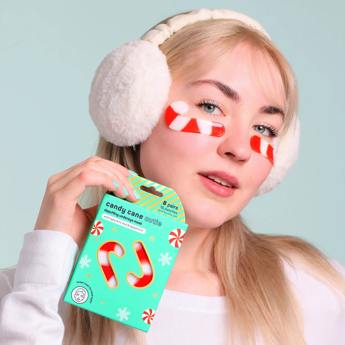 Candy Cane Under Eye Mask - 1 pair