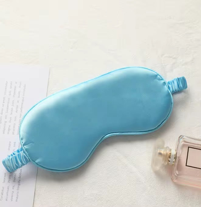 Aqua Blue Satin Sleep Mask